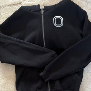 Black Overtime Zip-Up Hoodie